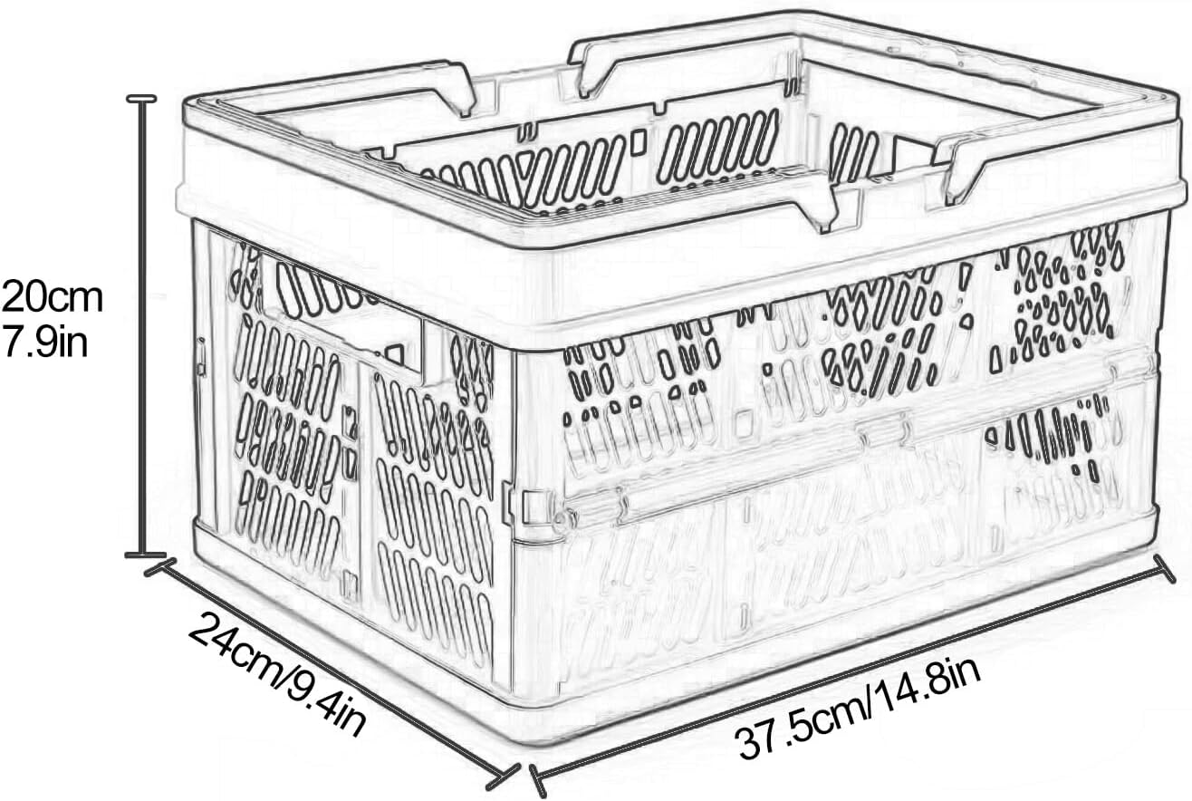 Picnic Baskets, Foldable Shopping Basket, Storage Basket, Basket with Handle, for Outdoor Home Kitchen(Blue,37.5cm/14.8in)