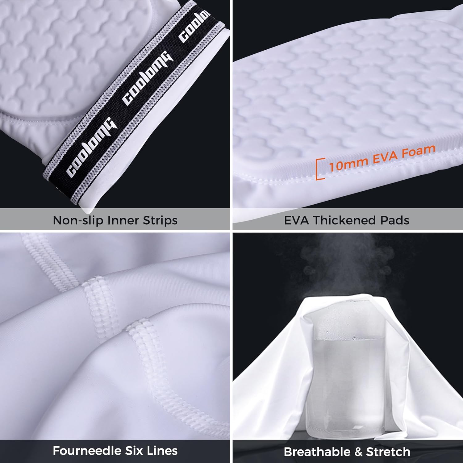 COOLOMG Padded Arm Sleeves Compression Elbow Pads for Volleyball Basketball Football Youth Kids Adult