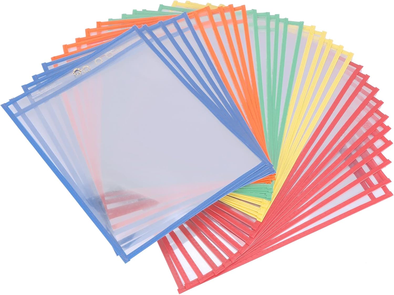 30 Multicolored Dry Erase Pockets,Oversize 10 X 13 Pockets,Perfect for
