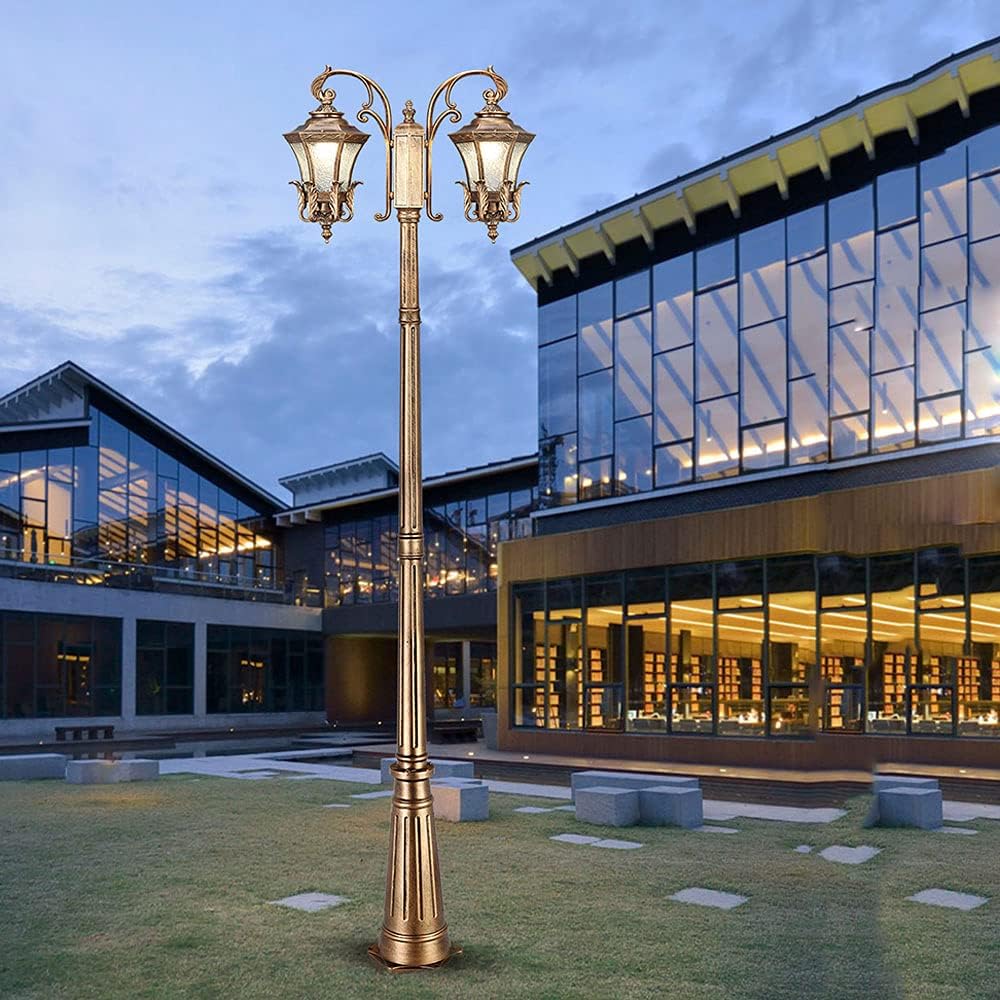 Outdoor Lantern, European Style Retro Glass, Waterproof, for Lawn, Hotel, Landscape, Pillar, Villa, Height 275 cm, Height 275 cm