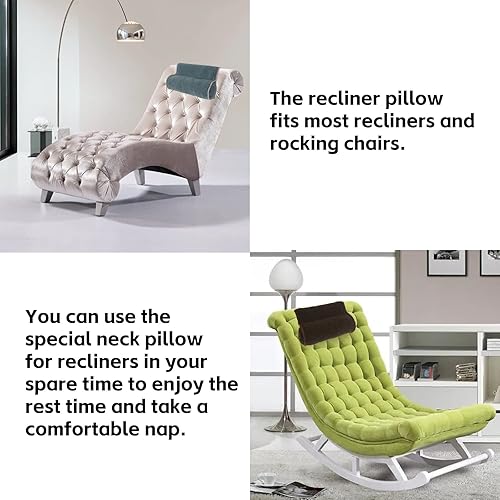 Miniatura 5 de S-SNAIL-OO Almohada cervical para sillón reclinable (22 x 14 pulgadas), rollo de cuello de lana ajustable, cojín antideslizante para reposacabezas
