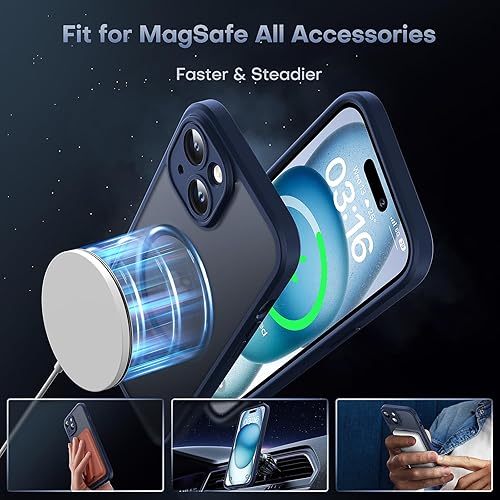 Miniatura 348 de TOCOL Funda magnética para iPhone 15 Pro Max, protección completa mejorada de la cámara, compatible con Magsafe, protección contra caídas, funda