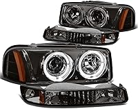 Vista 8 de DNA MOTORING Juego de ensamble de faros Compatible con 99-07 GMC Sierra 1500/01-07 Sierra 1500HD 2500HD 3500/00-06 Yukon XL 1500 2500, Cromo/Ámbar