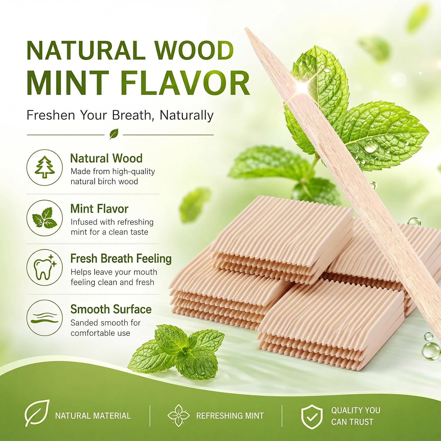 Unittype 960 Pcs Mint Flavored Toothpicks Natural Mint Dental Picks Bulk image 3