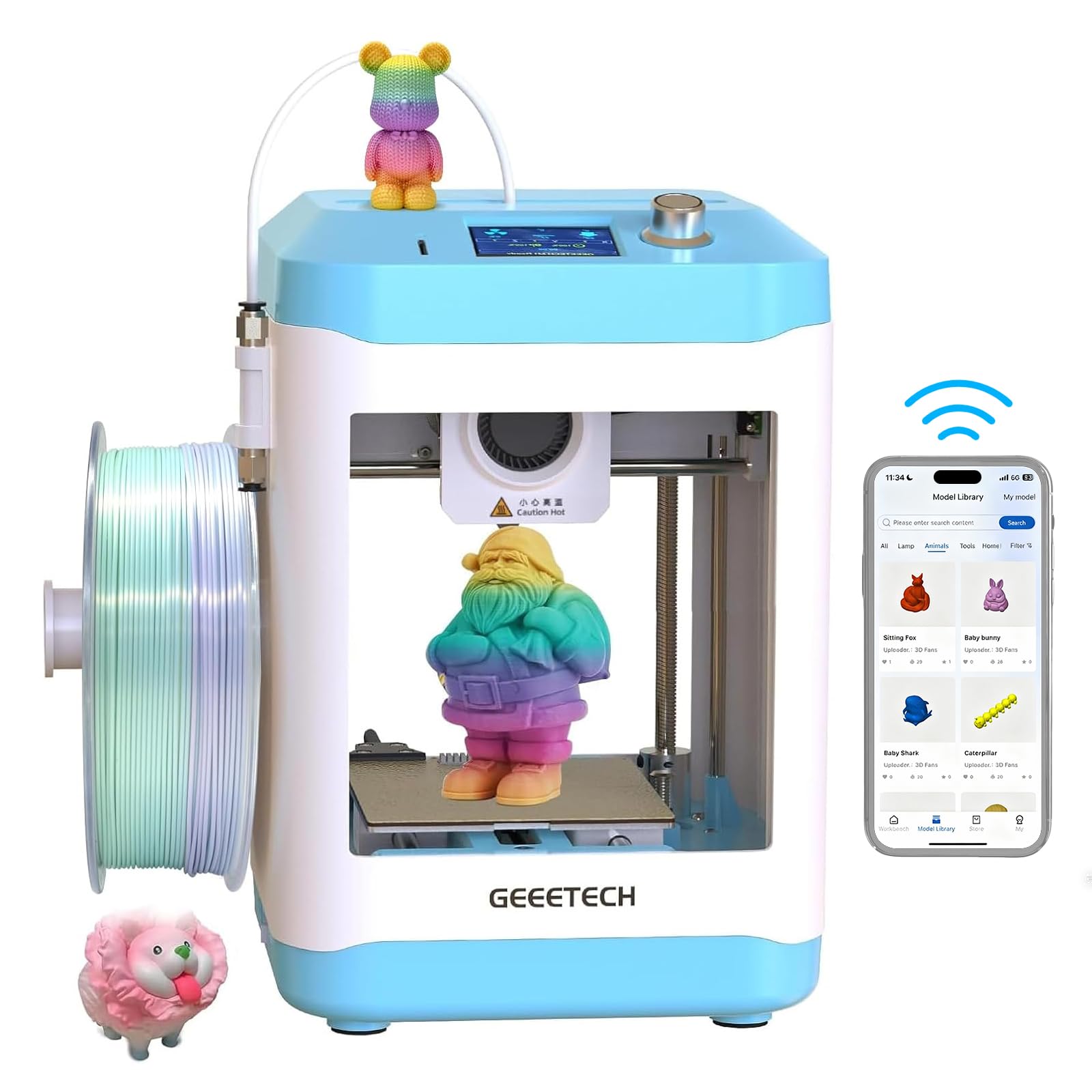Geeetech Smart 3D Printer for Kids and Beginners with WiFi APP Control