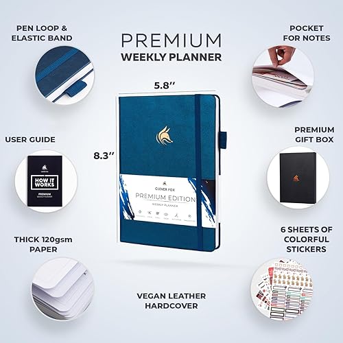 Vista 107 de Clever Fox - Agenda edición de alta calidad, semanal y mensual para aumentar tu productividad, gestionar el tiempo y alcanzar tus objetivos, sin