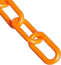 Mr. Chain Plastic Barrier Chain, Safety Orange, 2-Inch Link Diameter, 10-Foot Length (50012-10)
