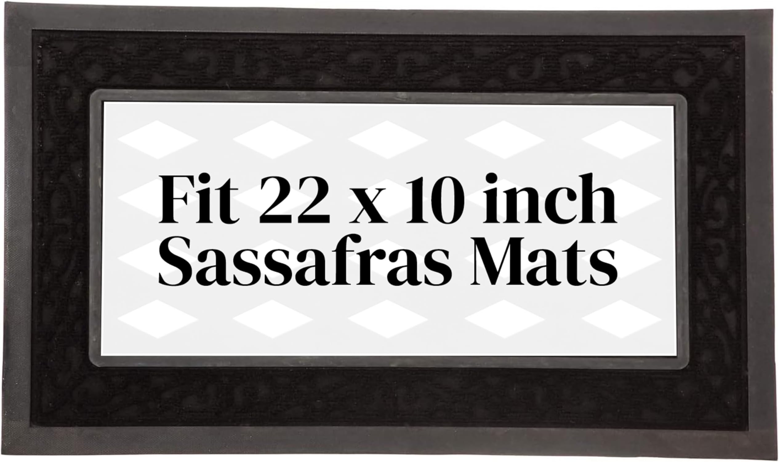 Evergreen Flag Sassafras Door Mat Tray, All-Weather Weatherproof Doormat for Indoor and Outdoor Entrance, Non-Slip Backing Entryway Front Door Mats (Black Scroll, 28 x 16 Inches)