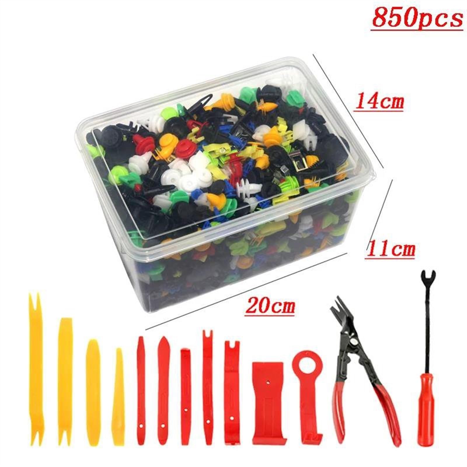 Viti e accessori 850 Pezzi Misti Di Fissaggio Automatico E Strumento Per Paraurti Per Auto Clip Rivetto Pannello Porta Parafango Fodera Per(850pcs 13pcs tool)