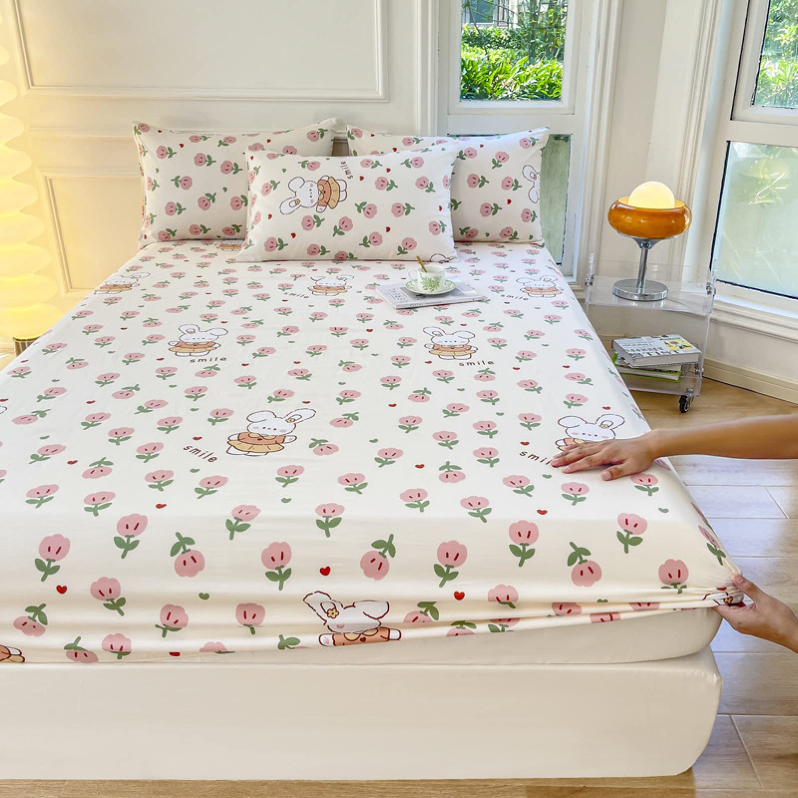 Podwójne prześcieradło Narzuta 180X200Cm + 25CmPodwójne prześcieradło, 100% długoodcinkowe bawełniane podwójne prześcieradło, luksusowe satynowe podwójne prześcieradło dopasowane bawełniane prześcier