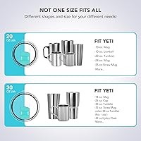 Vista 60 de Tapa con popote para vaso de 30 onzas, tapas de repuesto compatibles con YETI Rambler de 30 onzas, vaso con popote de 35 onzas, sin BPA e