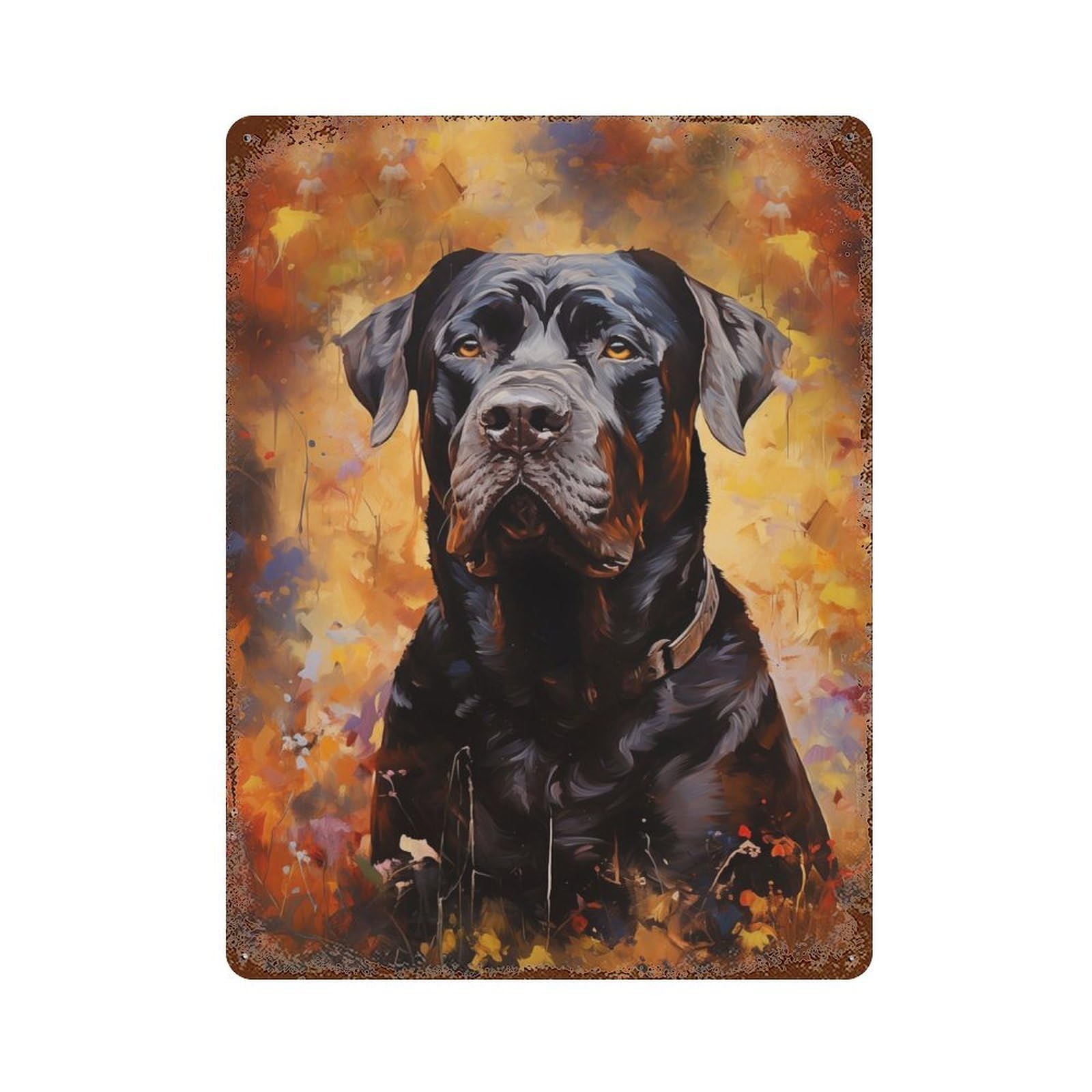 Black Cane Corso Dog Rusty Metal Tin Sign 15.7"x11.8", for Farmhouse, Kitchen And Entryway Decor, Rustic Home Decor