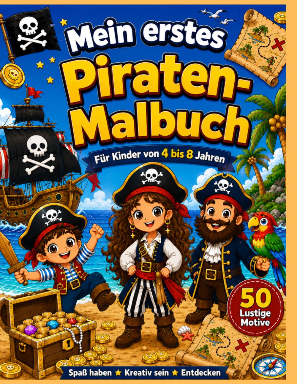 Mein erstes Piraten-Malbuch: Für Kinder von 4 bis 8 Jahren (Meine ersten Malbücher)