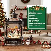 Vista 4 de Linterna de globo de nieve de Navidad, linterna brillante de agua iluminada con cable USB y funciona a baterías, para regalos y decoración de Papá