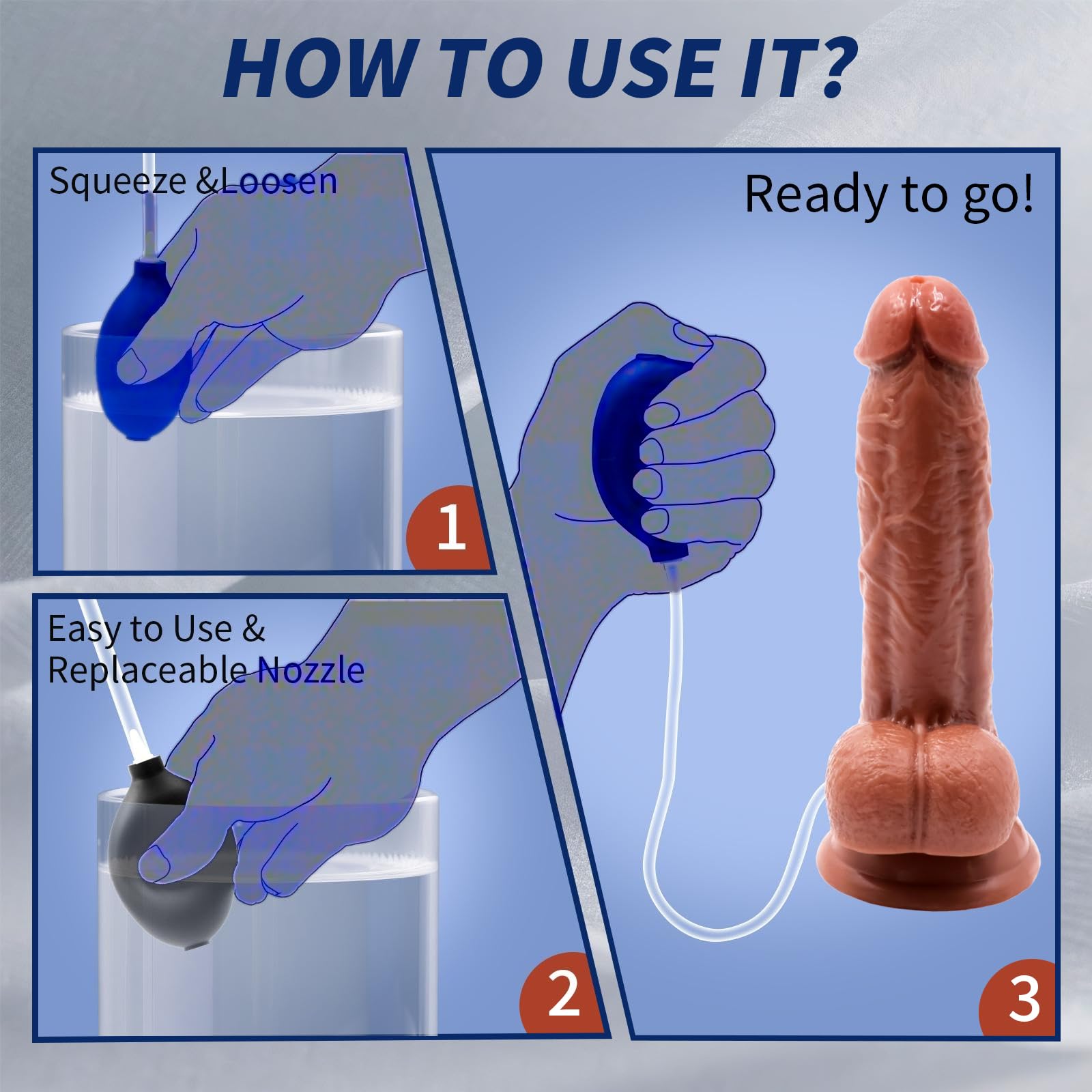 Squirting Dildo Ejaculating Toy, 9.06Inch Realistic Dildos Real Skin Soft Dildo Sex Toys，Anal Dildo with Strong Suction Cup,Prostate Dildo for G & P Spot,Adult Toy for Women Men: Small