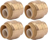 Vista 19 de SharkBite Tapón de empuje de 1/2 pulgada, paquete de 10, accesorios de plomería de latón para conectar, tubo PEX, cobre, CPVC, PE-RT, HDPE, U514LFCP