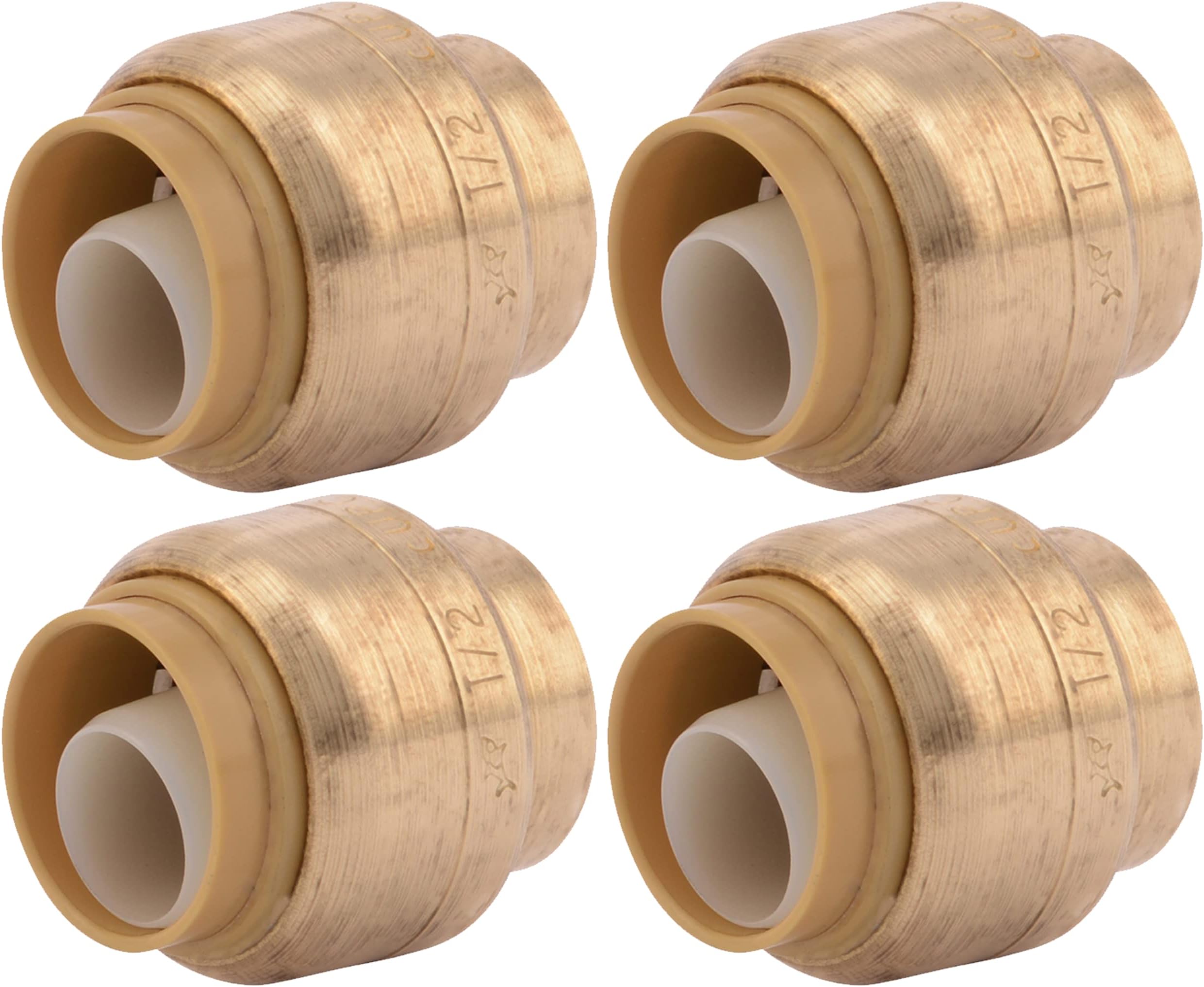 SharkBite 1/2-Inch End Cap, Push-to-Connect, PEX, Copper, CPVC, 4 Count