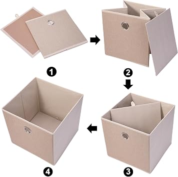 JAKAGO Cubes Storage Boxes 6 Pack, Foldable Storage Cube 30 x 30 x 30 cm