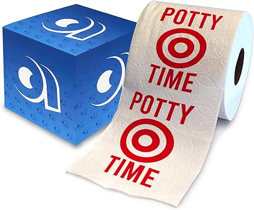 Printed TP Potty Time Bulls Eye - Papel higiénico con estampado de ojos de toros, divertido rollo de papel higiénico para broma, sorpresa,