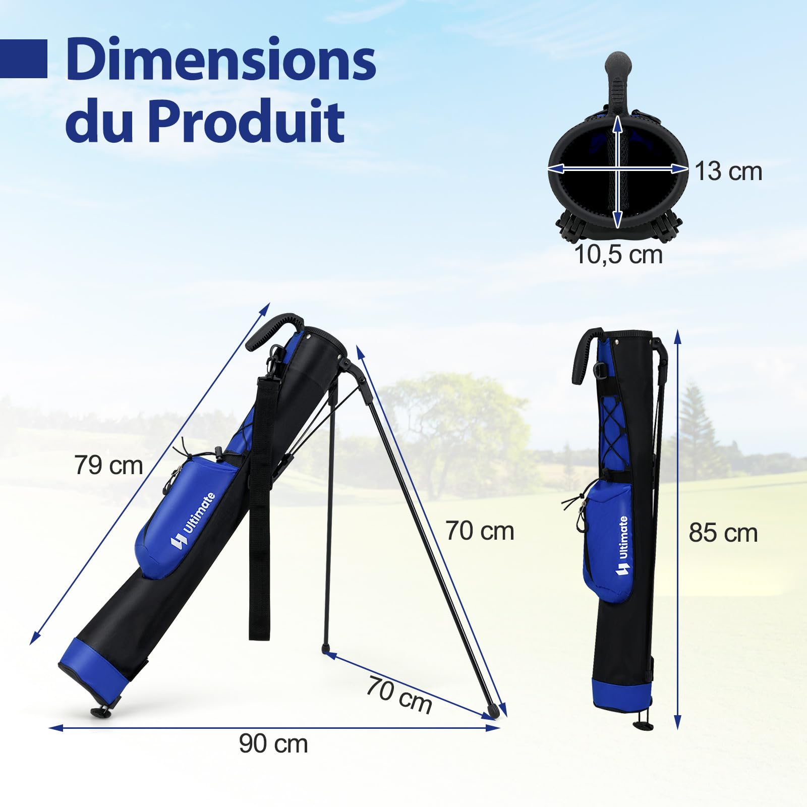 COSTWAY Sac de Golf Léger avec Pitch Putt pour Le Driving Range, Sac de Club de Golf Portable avec Parcours par 3 et Exécutifs Bandoulière Poche et Porte-Bouteille, pour Femmes/Hommes