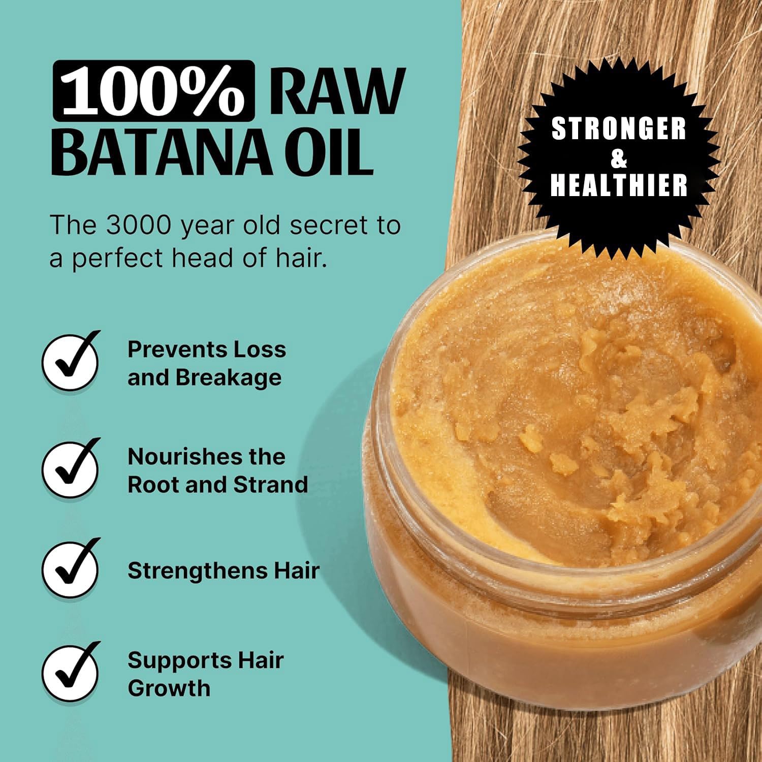 Spoiled Raw Batana Oil for Hair Growth - 100% Virgin Pure Batana Oil -  Strengthens Hair Thickness, Batana