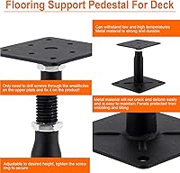 Vista 3 de Paquete de 2 gatos de soporte ajustables para el piso, base de cubierta, estabilizador de escalones de RV, mini gato de tornillo - poste de 4 a 7