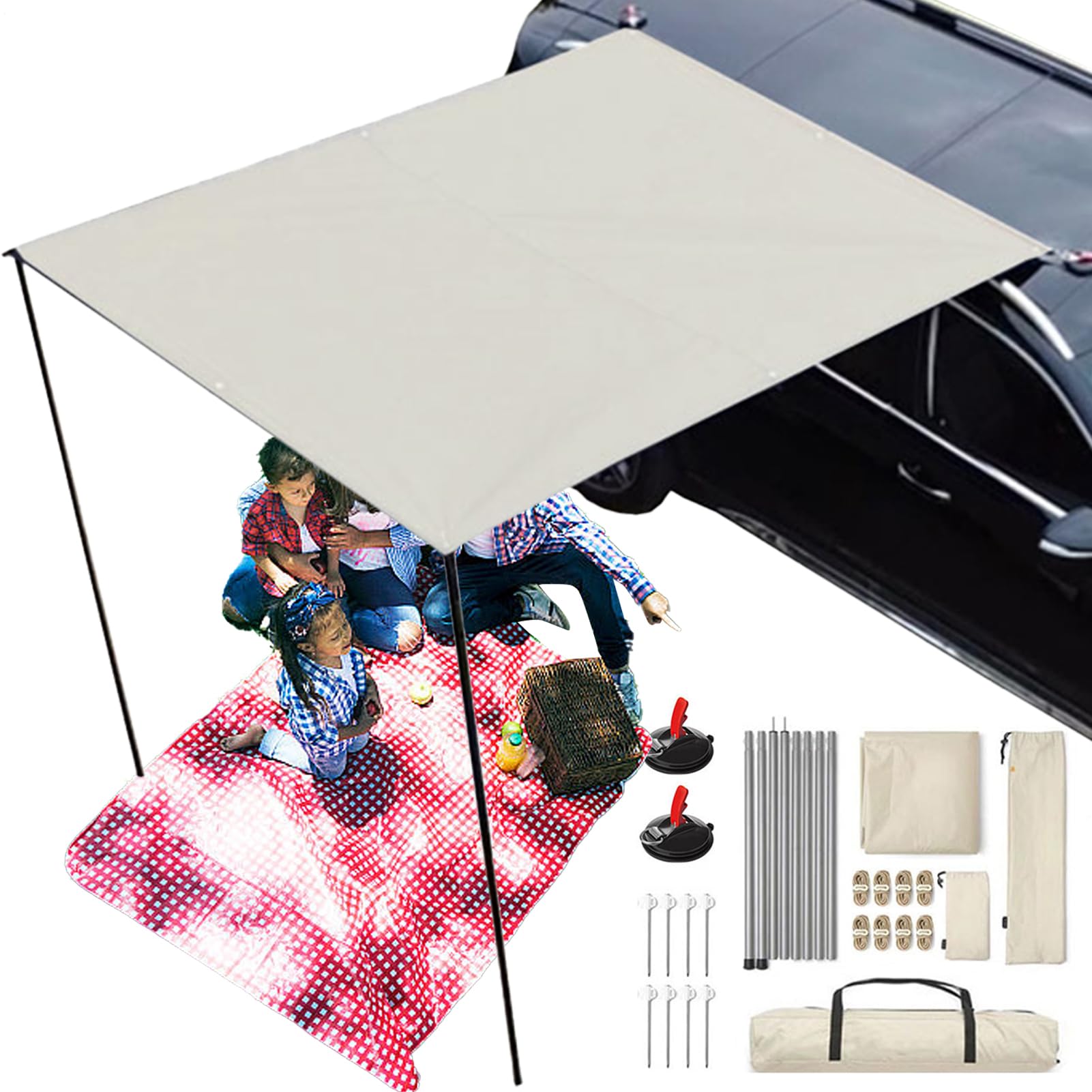 200x300x240 Cm Verandas Campers Tendalino Auto Tendalino Campers Tendas Da Sole Per Auto Oxford 210D Awnings Alle Intemperie UV50+ Impermeabilità PU3000+ Per Campeggio E Overlanding