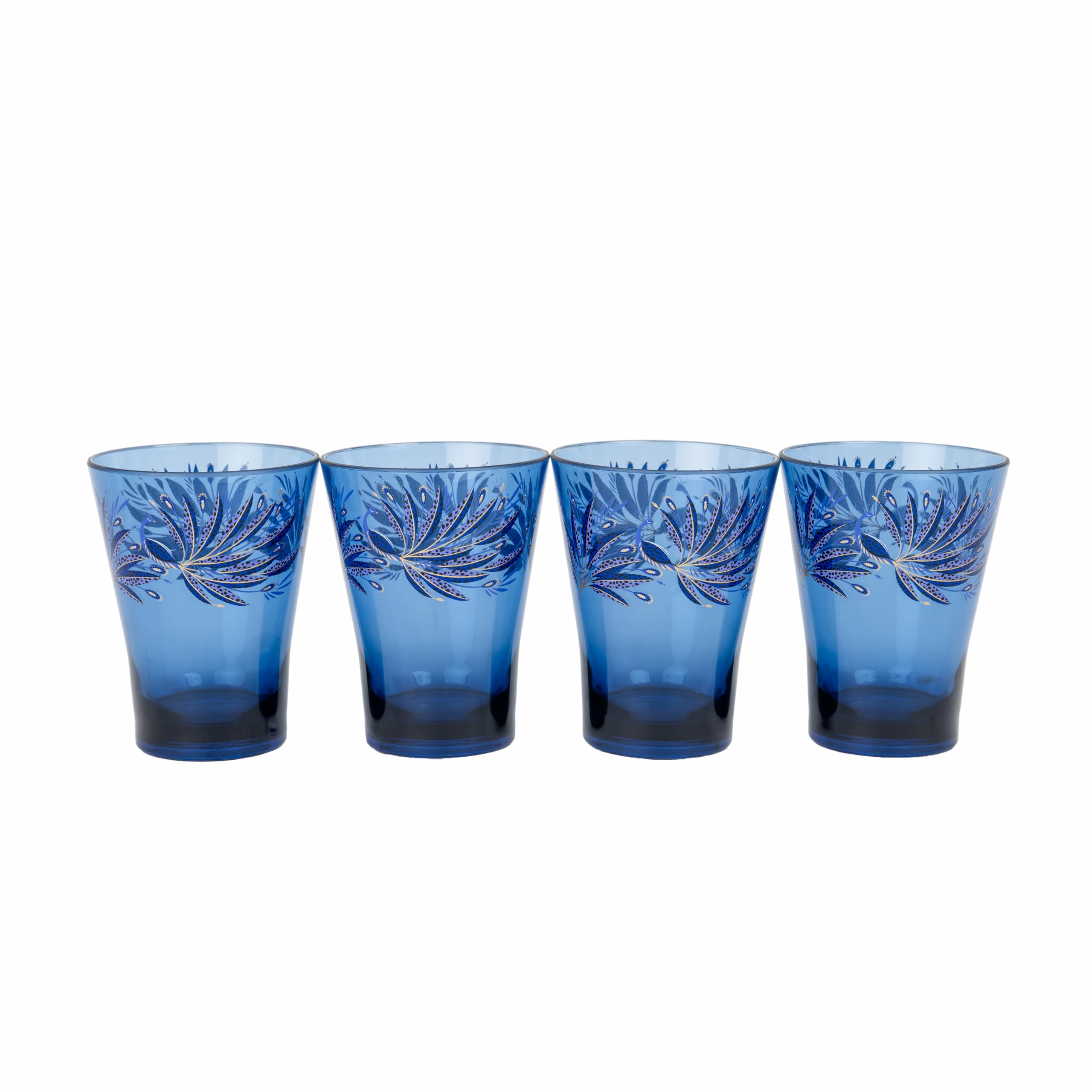 Sara Miller Anniversary Set of 4 Decorated Tumblers, Blue