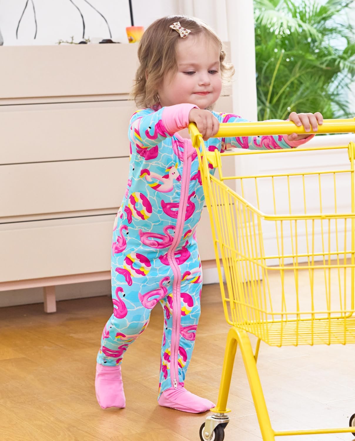 Viscose Derived from Bamboo Baby Footie Pajamas Convertible Newborn Sleeper for Baby Girl Zipper Onesie 0-24M - Image 7