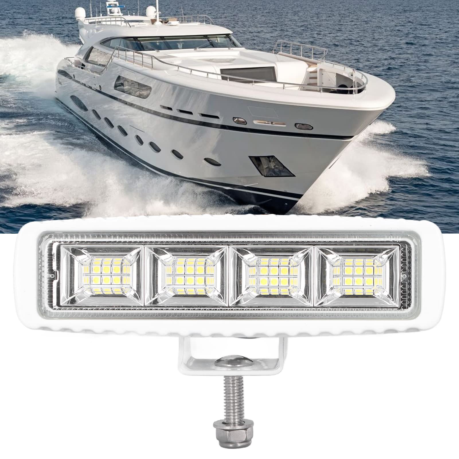 aqxreight Barre Lumineuse LED pour Bateau de 16,3 Cm, ¨¦tanche IP68, 4000 LMS, 6000 K, 12/24 V, 36 W, 120 ¡ã, Projecteur de Pont, Lampe de Remplacement pour Camping-car, Yacht Marin