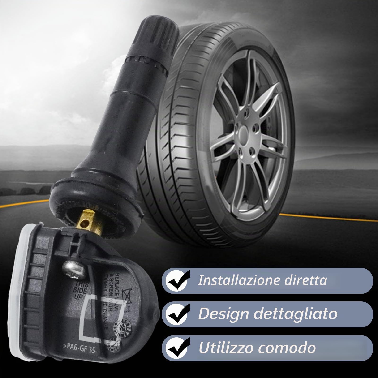 4 pezzi 2036832 Sensori di pressione pneumatici TPMS, sostitutivi per Ford Ecosport, Focus, Fiesta, Mondeo, Ranger, sostituiscono 1862980, 2318530