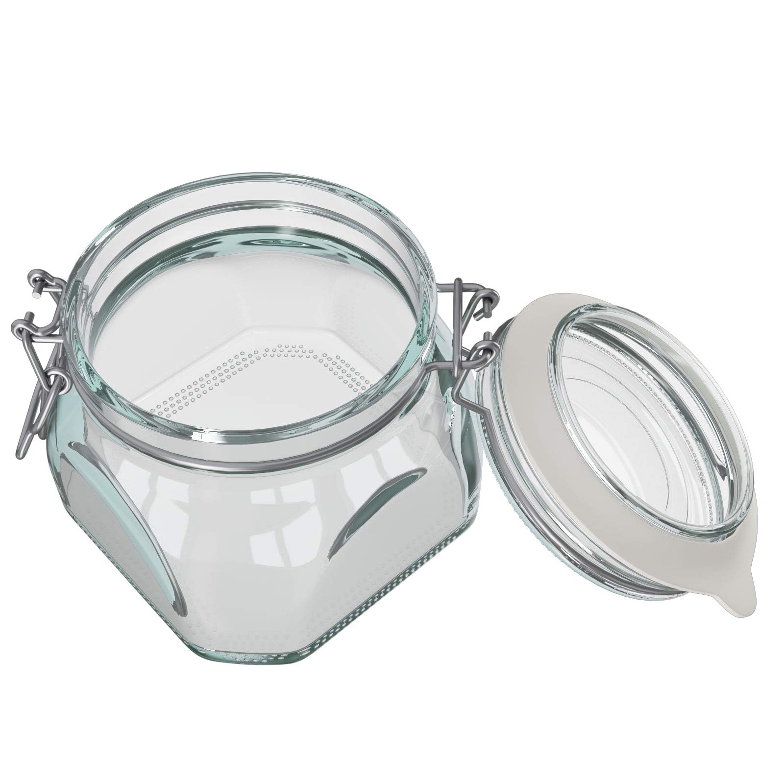 Wellgro Einmachglas mit Bügelverschluss - 550 ml Bügelverschlussglas - Glas Made in Germany - Menge und Farbe wählbar, Farbe:Weiß, Stückzahl:24 Stück