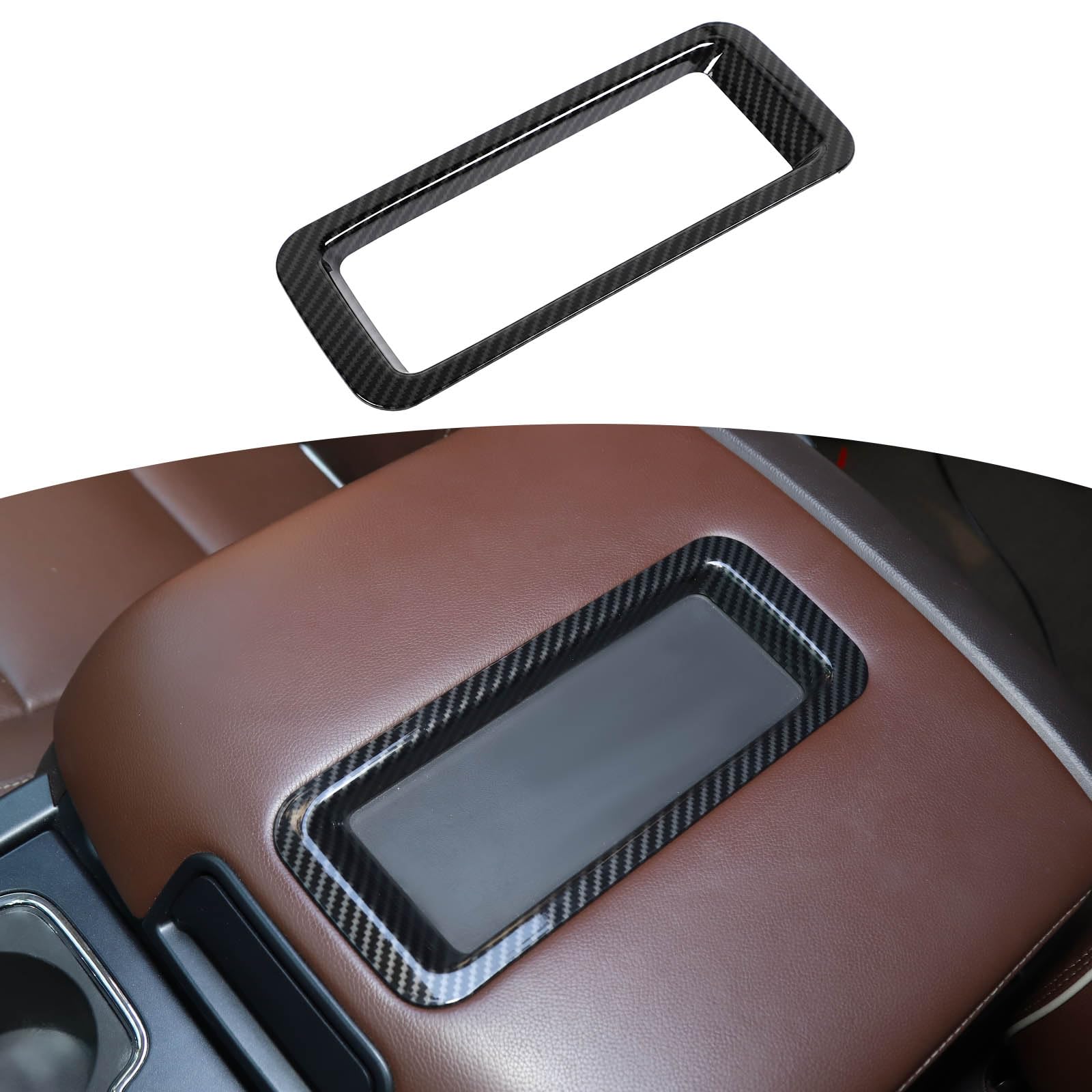 RT-TCZ for Silverado Armrest Tray Trim Cover Carbon Fiber for Chevy Silverado/Suburban/Tahoe 2014-2018 for GMC Sierra/Yukon 2014-2018 Black Carbon