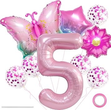 Butterfly Balloons Birthday Decorations Colorful Gradient Pink Butterfly