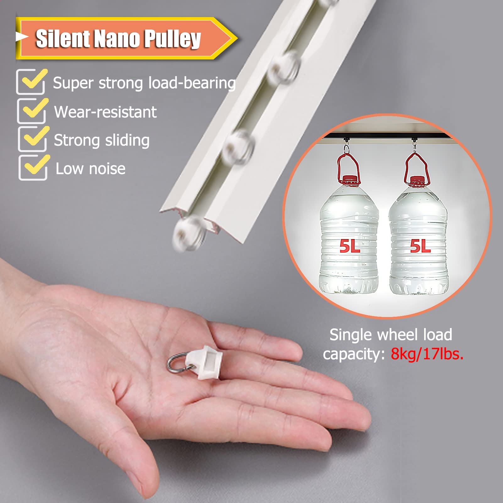 Rail de Rideau de Plafond en Aluminium pour Rideaux - Séparateur de pièce | Rail de Rideau monté au Plafond pour Plus d'intimité | Rail Simple pour Rideau de Salon | Système de Rail de Douche-Plafond