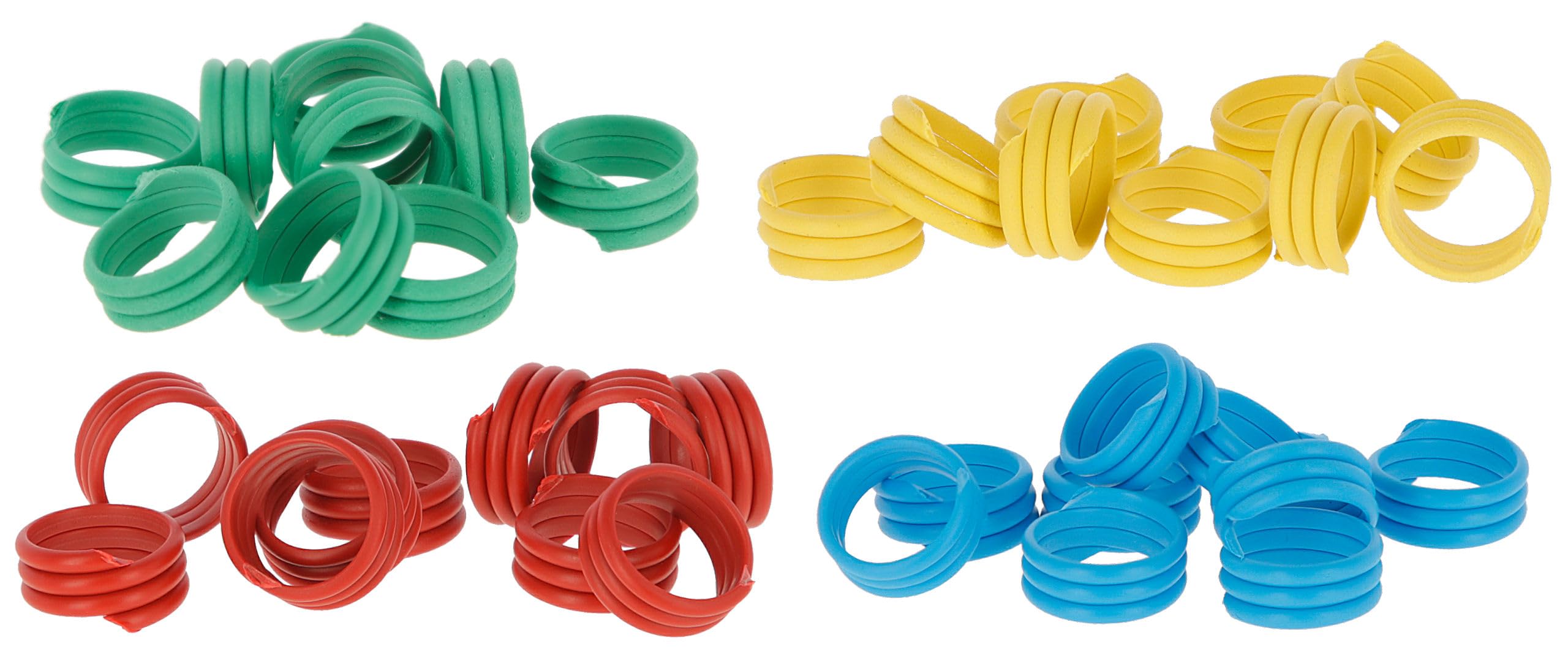 Kerbl Hobbyfarming Spiral Rings 10mm Mixed Plastic Pack of 100