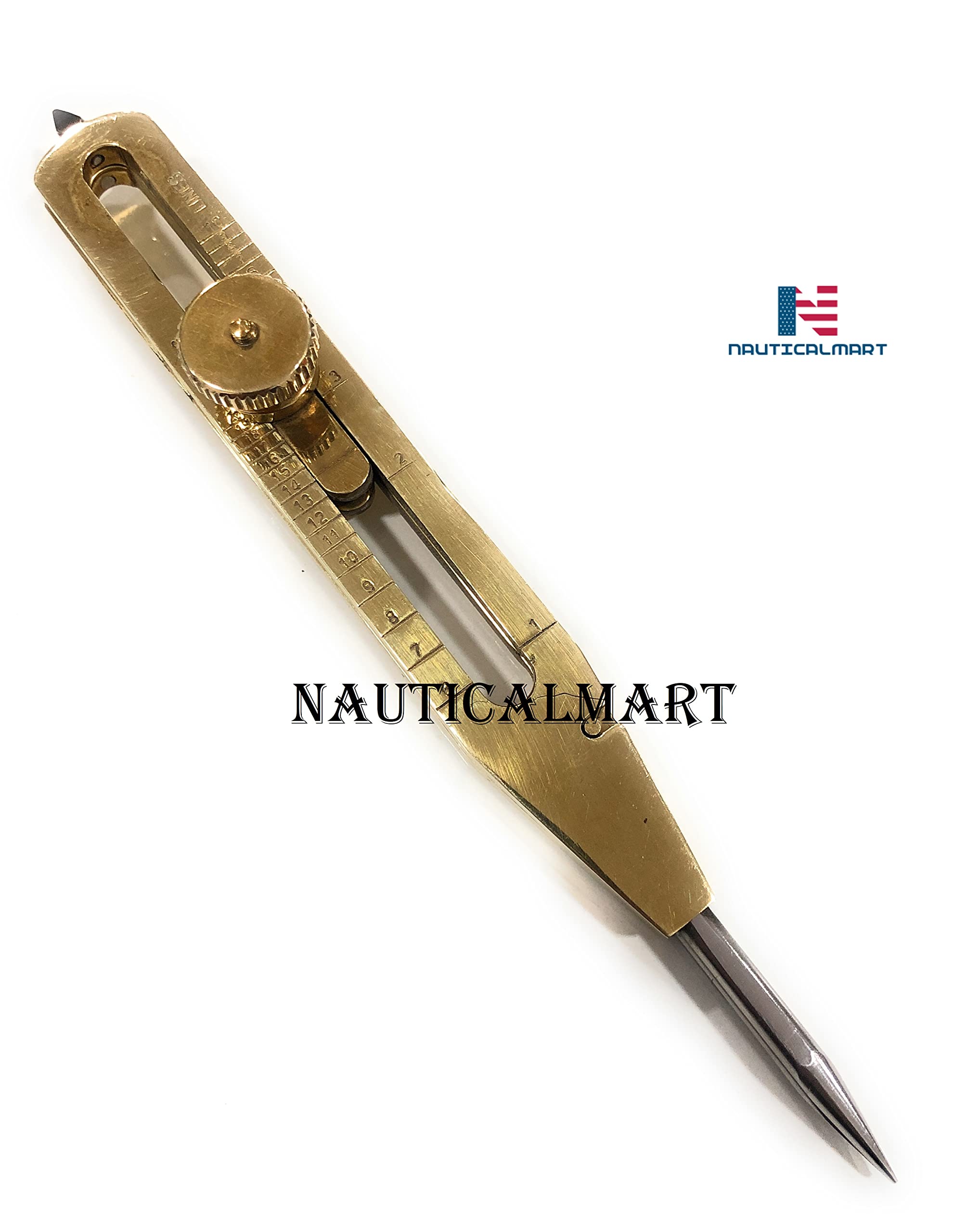 nauticalmart Künstler Proportional Proportionalzirkel Zeichnen Tool Professional 9"/Leather Case messing