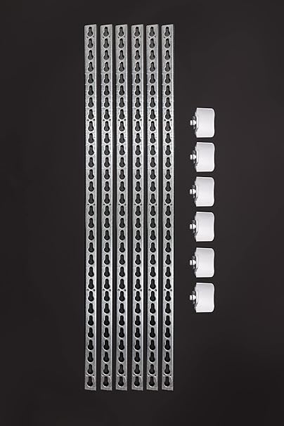 5 ft. Metal Keyhole Tracks with Pinless Jump Cups-3 Pair - 6 Rails - 6 Jump Cups