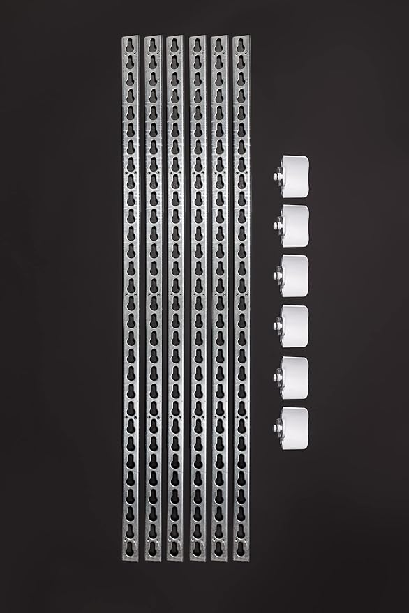 5 ft. Metal Keyhole Tracks with Pinless Jump Cups-3 Pair - 6 Rails - 6 Jump Cups