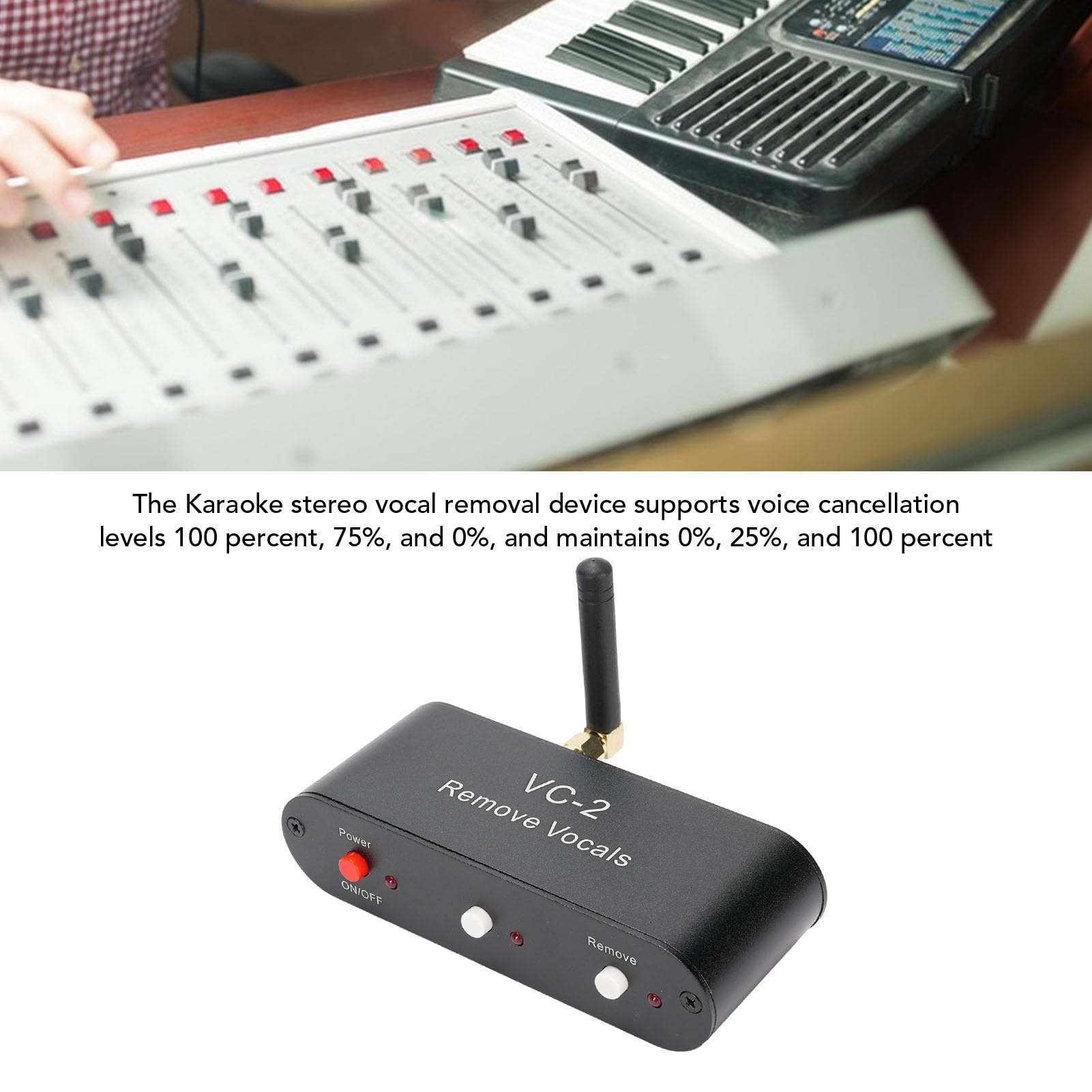 Tonysa VC 2 Hardware Vocal Remover, Echtzeit Karaoke Voice Canceller mit Bluetooth 5.0 und Aux, Level für den Gesangsmaschinenvertrag Verstellbar