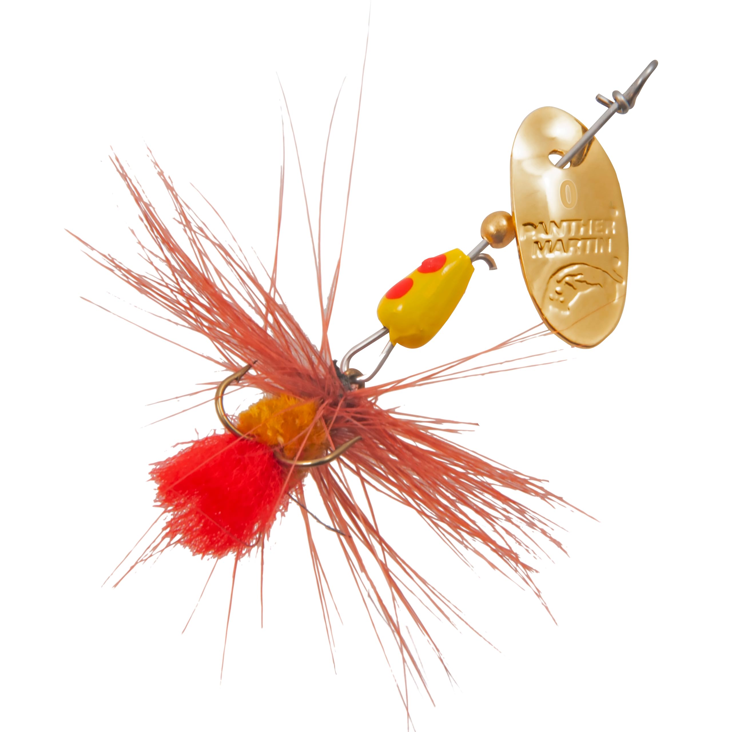 Panther Martin PMMF MiniFly Teardrop Spinners Fishing Lure Catches Trout, Crappie, Grayling, Bluegill, Dolly Varden, Whitefish, Panfish and More. (Gold/Brown Fly, 0M (1/48 oz))