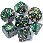CiaraQ DND Polyhedral Dice Set with a Black Dice Bag for D&D RPG MTG Role Playing Table Games
