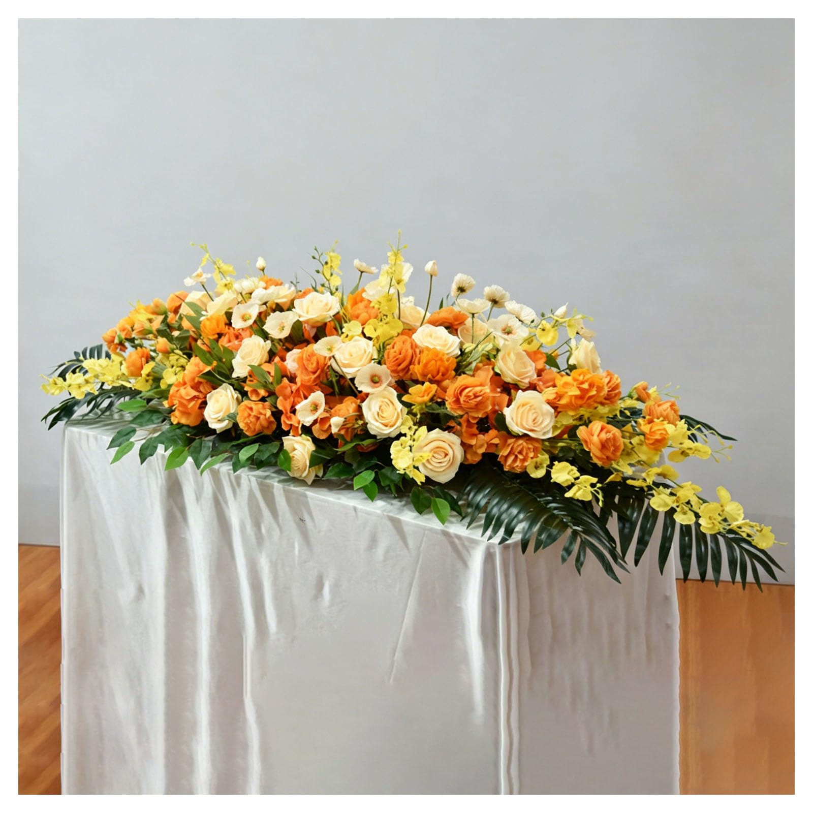 Corporate Floral Decor, Office Meeting Table Arrangement, Business Event Floral, Stylish Artificial Flower Decoration For Professional Scenes, Corporate(Size:160×40×30cm (62.99×15.75×11.81in),Color:E)