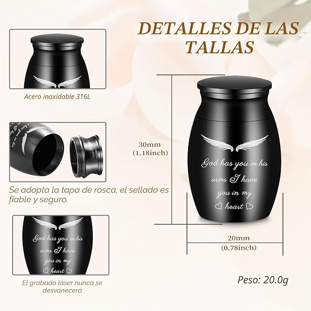 Foto 2 de 7 de Urna para Cenizas humanas, pequeñas urnas de cremación para Cenizas