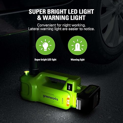 Miniatura 5 de Greenworks Gato de coche inalámbrico de 24 V, gato hidráulico de 3 toneladas, solo herramienta