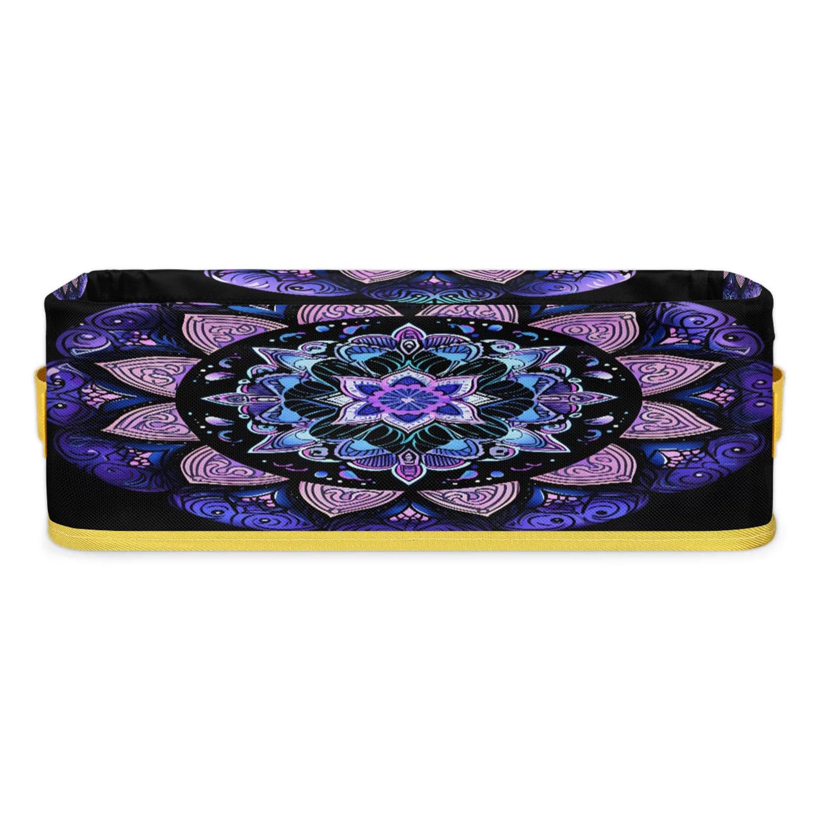 Fantastic Mandala Pattern Bathroom Storage Basket Waterproof Foldable Storage Bins with Handles Decorative Toilet Paper Storage Basket for Organizing for House Bathroom Toiletries Set of 2