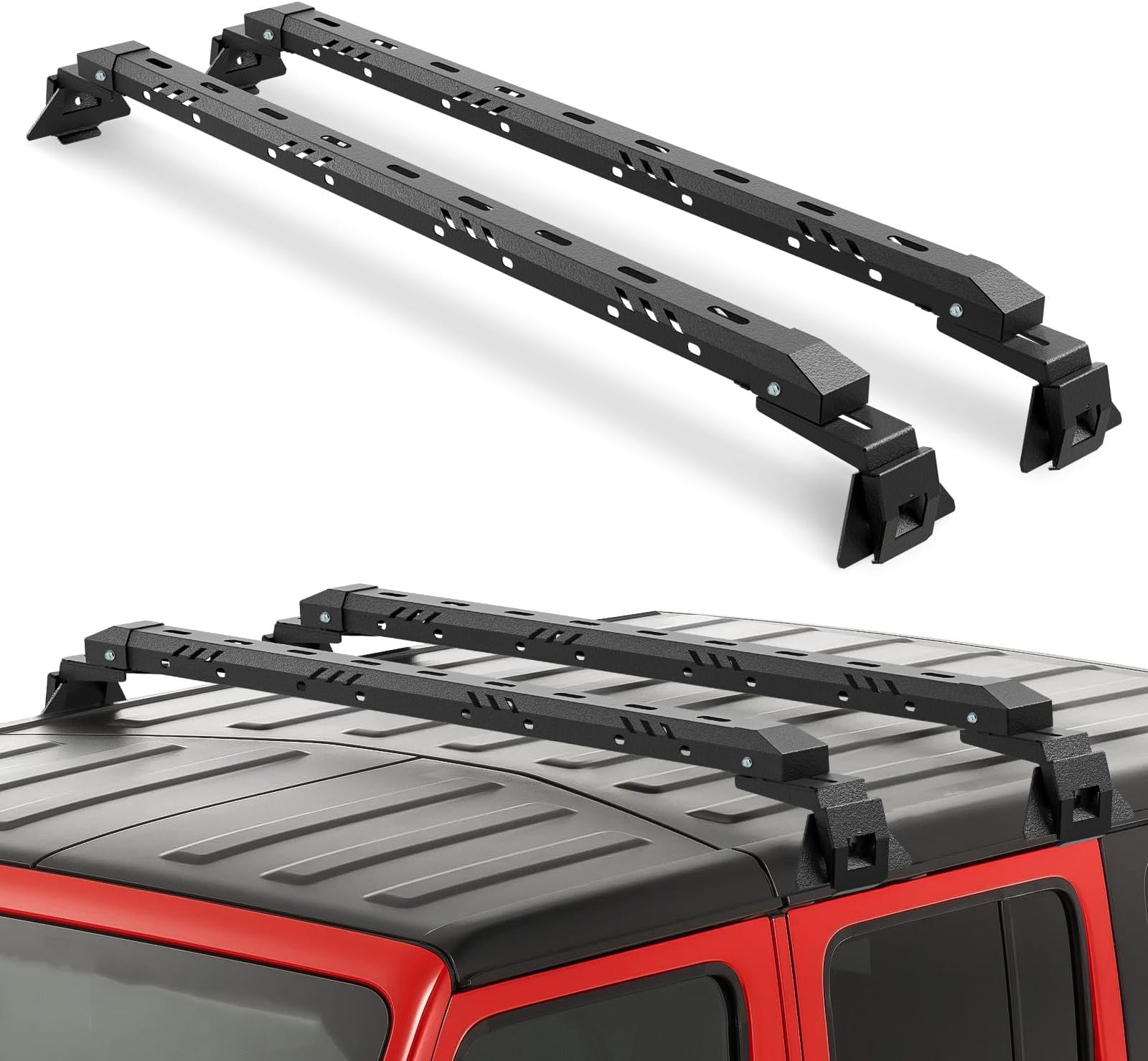 Max Loading 420-POUND Heavy Duty Roof Rack Cross Bars Fit for Jeep Wrangler JL JK Gladiator JT 2007-2024,(2 & 4 Door) Steel Crossbars Rooftop Cargo Bag Kayak Bike Carrier