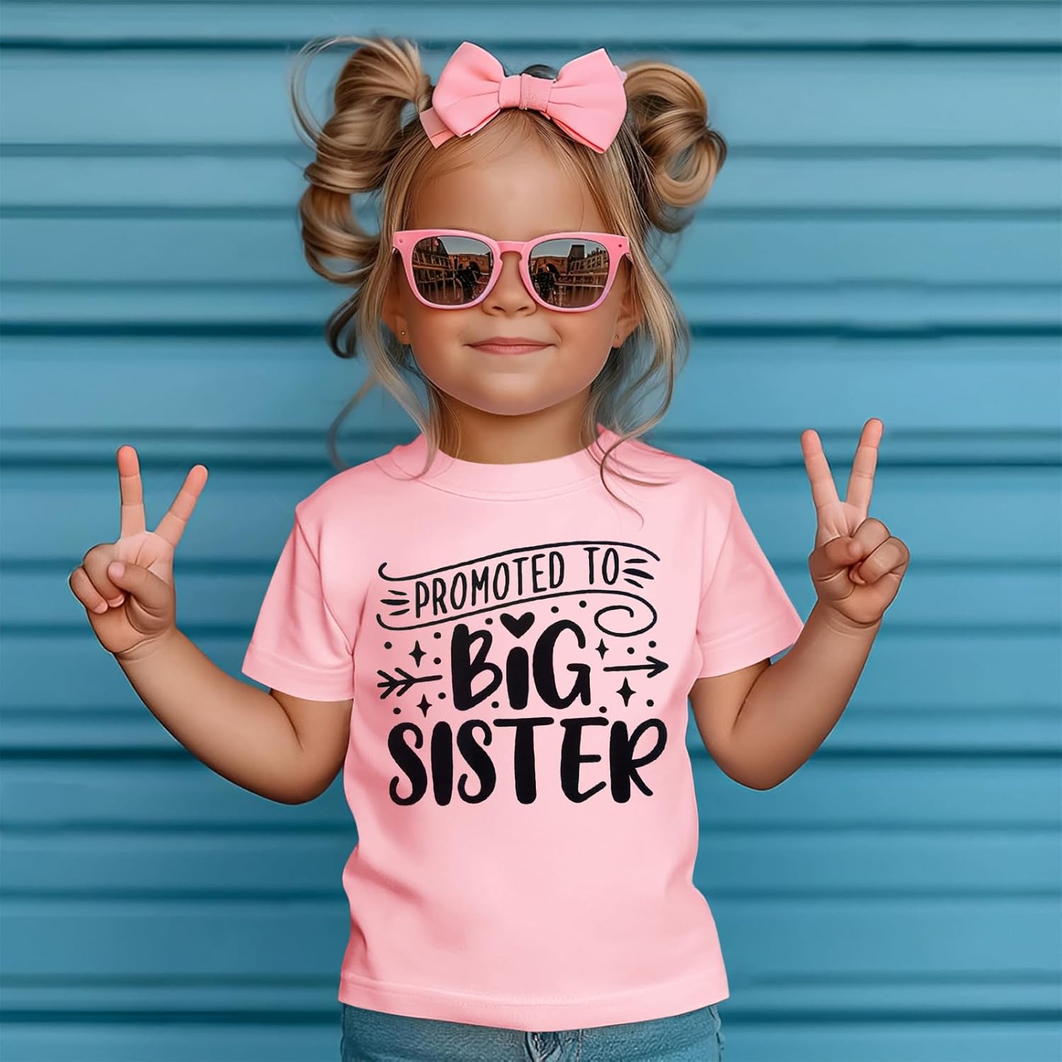 Promoted to Big Sister Shirts for Toddler Baby Girls Announcement T-Shirt Summer Short Sleeve Tees Big Sis Tops - Image 3