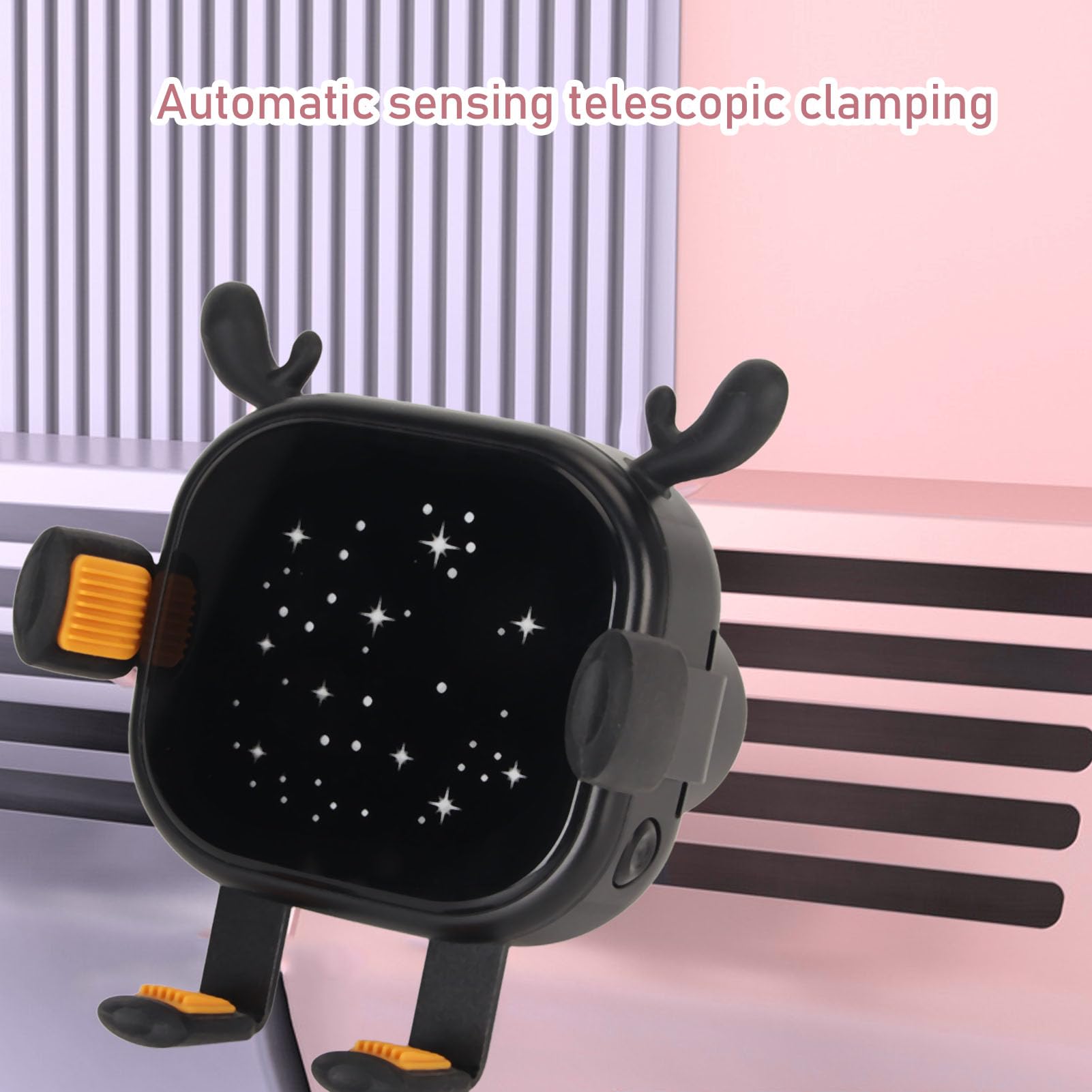 Caricatore Wireless per Auto da 15 W con Bloccaggio Automatico, Supporto per Telefono con Luce D'atmosfera Colorata per S21 Note20, Antiurto 9,1 X 8,1 X 2,36 Pollici (Nera)