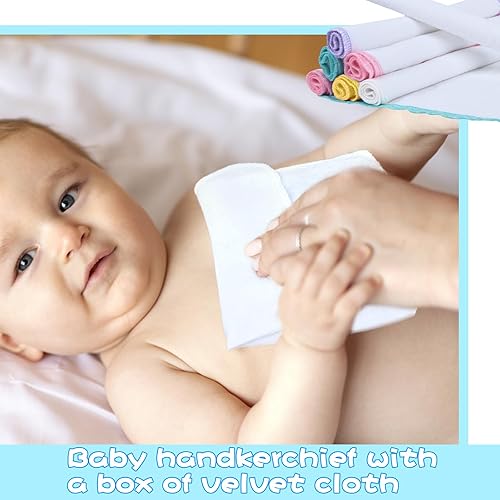 Miniatura 6 de VAIPI Paquete de 100 toallitas de franela para bebé con dispensador, toallitas reutilizables para bebé, lavables, naturales, suaves y agradables a
